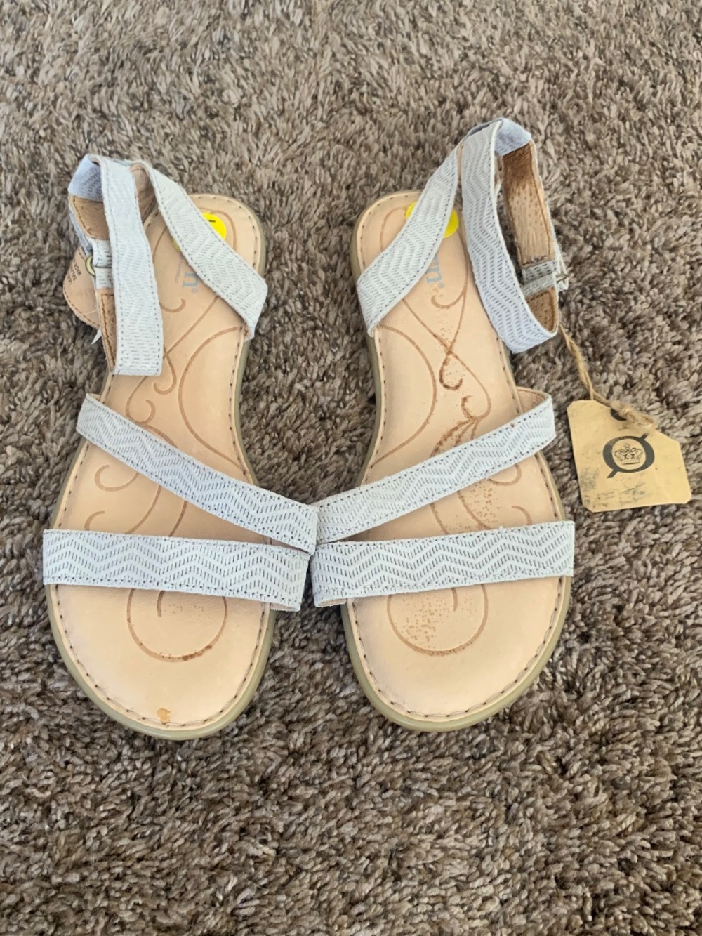 Born August Grap Strappy Ankle Sandals Sz.9 Sm.Flaws